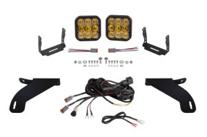 Ford F-150 LED Pod Light Kit - Diode Dynamics - SS5 with Amber Backlight - Sport Yellow - `21-`23